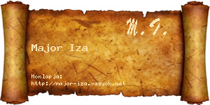 Major Iza névjegykártya